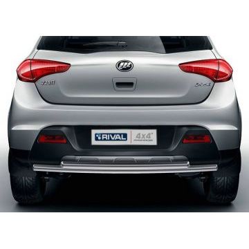 Защита заднего бампера двойная 42-42 мм Rival для Lifan X-50 2015-