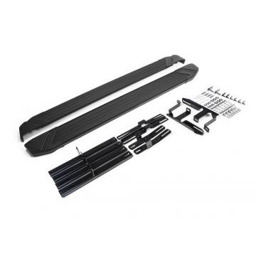 Пороги алюминиевые Rival Black Start для Lifan X-60 2011-2016