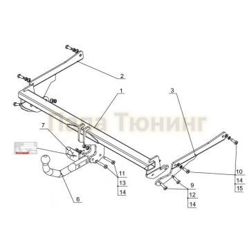Фаркоп Bosal на седан для Mazda 3 2013- Фаркоп Bosal на седан для Mazda 3 2013-
