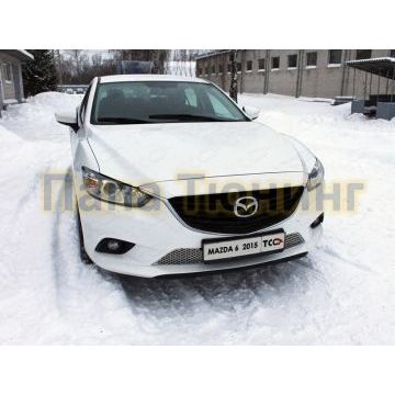 Накладка решётки радиатора лист ТСС для Mazda 6 2015- Накладка решётки радиатора лист ТСС для Mazda 6 2015-