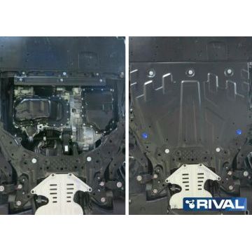 Защита картера + КПП Rival сталь 2 мм для Mazda CX-9, V - 2.5; Увеличенная 2017-