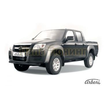 Защита переднего бампера чёрная сталь 57 мм Slitkoff для Mazda BT-50 2006-2011