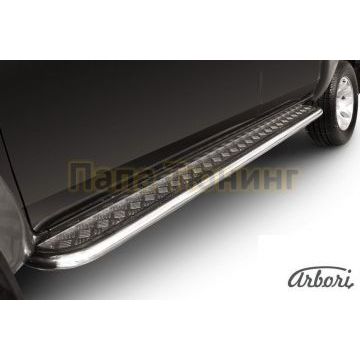 Пороги с площадкой алюминиевый лист 57 мм Slitkoff для Mazda BT-50 2006-2011 Пороги с площадкой алюминиевый лист 57 мм Slitkoff для Mazda BT-50 2006-2011