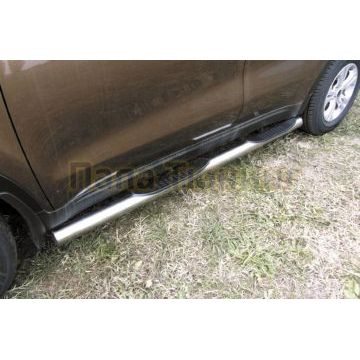 Пороги труба с накладками 76 мм Slitkoff для Chery Tiggo T11 2005-2014