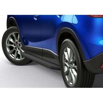 Пороги алюминиевые Rival Black-Premium для Mazda CX-5 2011-2017