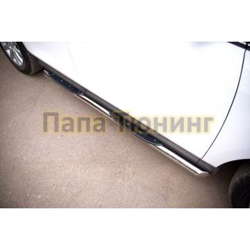 Пороги труба d76 с накладками вариант 1 РусСталь для Mazda CX-7 2010-2013