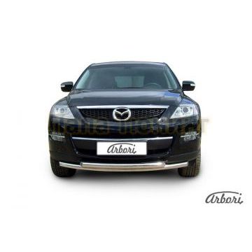 Защита передняя двойная 57-57 мм Slitkoff для Mazda CX-9 2007-2012