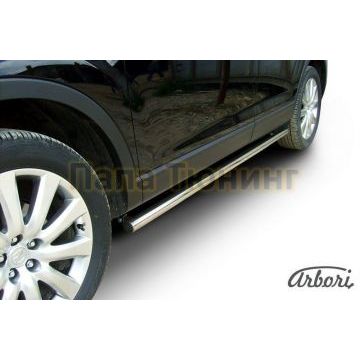 Защита штатных порогов труба 57 мм Slitkoff для Mazda CX-9 2007-2012