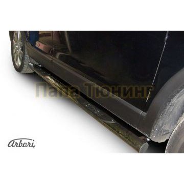 Пороги труба с накладками 76 мм Slitkoff для Mazda CX-9 2007-2012
