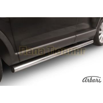 Защита штатных порогов труба 76 мм Slitkoff для Mazda CX-9 2007-2012