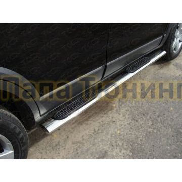 Пороги труба овальная с накладками 120х60 мм ТСС для Mazda CX-9 2012-2016 Пороги труба овальная с накладками 120х60 мм ТСС для Mazda CX-9 2012-2016