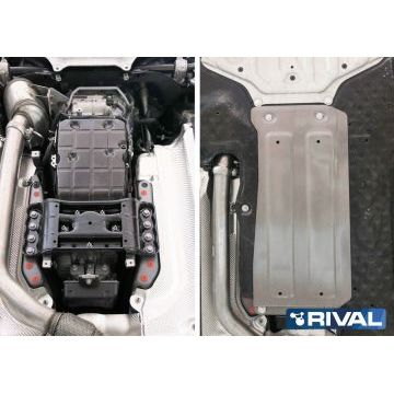 Защита КПП алюминий 4 мм RIVAL для Mercedes-Benz E-class, V - 2.1d; полный привод 2013-2016