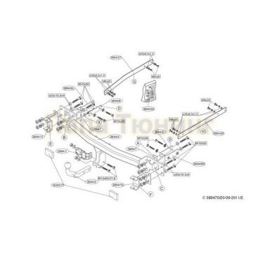 Фаркоп Brink шар A на седан для Mercedes-Benz E-Class W211 2002-2009