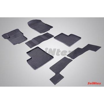 Коврики резиновые Seintex с рисунком Сетка для Mercedes-Benz GL-Class X166 2012-2016 Коврики резиновые Seintex с рисунком Сетка для Mercedes-Benz GL-Class X166 2012-2016
