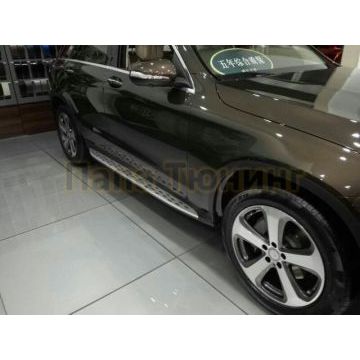 Пороги алюминиевые OEM Tuning для Mercedes-Benz GLC-class 2015-