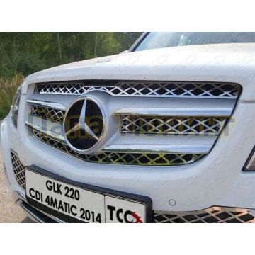 Накладка решётки радиатора верхняя лист ТСС для Mercedes-Benz GLK 2012-2015