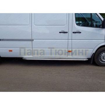 Порог с площадкой нержавеющий лист 42 мм ТСС для Mercedes-Benz Sprinter 2014-