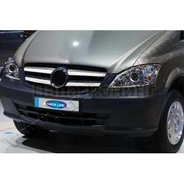 Накладки на решетку радиатора узкие 4 части Omsa_Line для Mercedes-Benz V-class/Vito/Viano 2010-2014 Накладки на решетку радиатора узкие 4 части Omsa_Line для Mercedes-Benz V-class/Vito/Viano 2010-2014