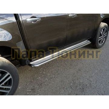 Пороги с площадкой нержавеющий лист 42 мм для Mercedes-Benz X-Class 2018- Пороги с площадкой нержавеющий лист 42 мм для Mercedes-Benz X-Class 2018-