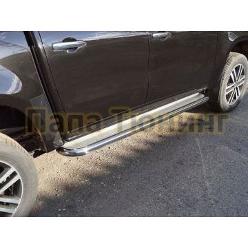 Пороги с площадкой нержавеющий лист 60 мм для Mercedes-Benz X-Class 2018- Пороги с площадкой нержавеющий лист 60 мм для Mercedes-Benz X-Class 2018-