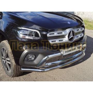 Защита переднего бампера 60 мм для Mercedes-Benz X-Class 2018- Защита переднего бампера 60 мм для Mercedes-Benz X-Class 2018-