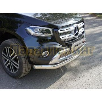Защита передняя овальная 75х42 мм для Mercedes-Benz X-Class 2018- Защита передняя овальная 75х42 мм для Mercedes-Benz X-Class 2018-