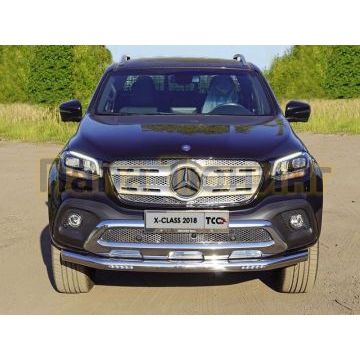 Защита переднего бампера с ДХО 76 мм для Mercedes-Benz X-Class 2018- Защита переднего бампера с ДХО 76 мм для Mercedes-Benz X-Class 2018-