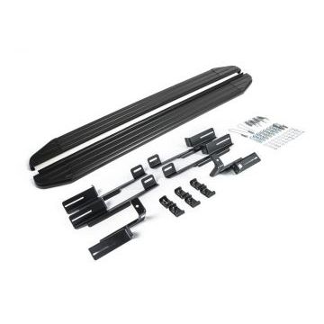 Пороги алюминиевые Rival Black-Premium для Mitsubishi Eclipse Cross 2018-