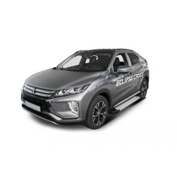Пороги алюминиевые Rival Silver New для Mitsubishi Eclipse Cross 2018-