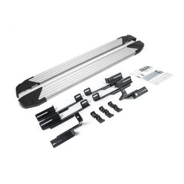 Пороги алюминиевые Rival Silver New для Mitsubishi Eclipse Cross 2018-