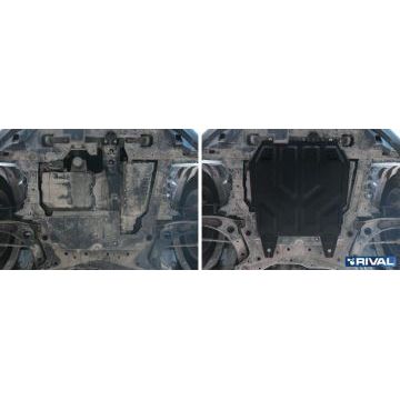 Защита картера + КПП Rival сталь 2 мм для Peugeot 4008, V - 2.0 2012-2015