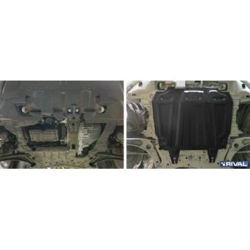 Защита картера + КПП Rival сталь 2 мм для Peugeot 4008, V - 2.0; Увеличенная 2012-2015