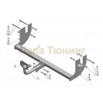 Фаркоп Avtos для Mitsubishi Lancer X 2007-2017