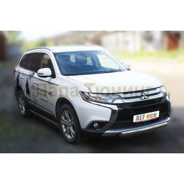 Пороги труба 60 мм ALFeco для Mitsubishi Outlander 2015-2018