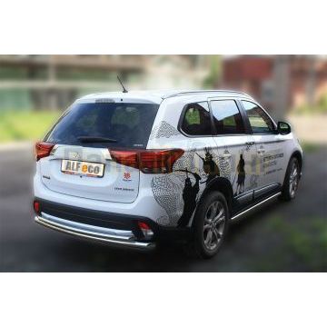 Пороги труба 60 мм ALFeco для Mitsubishi Outlander 2015-2018