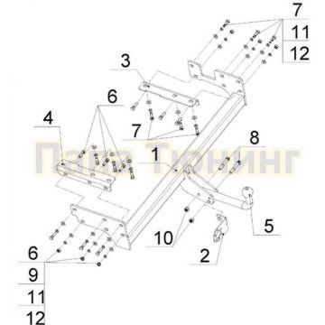 Фаркоп Avtos для Mitsubishi Outlander 2003-2006