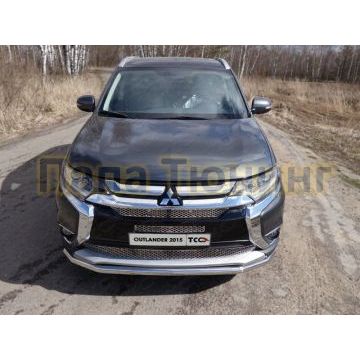 Накладка решётки радиатора нижняя лист ТСС для Mitsubishi Outlander 2015-2018