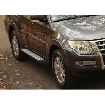 Пороги алюминиевые Rival BMW-Style для Mitsubishi Pajero 4 2006-