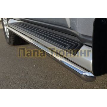 Пороги труба d42 вариант 1 РусСталь для Mitsubishi Pajero IV 2011-2014