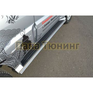 Пороги труба d42 вариант 3 РусСталь для Mitsubishi Pajero IV 2011-2014