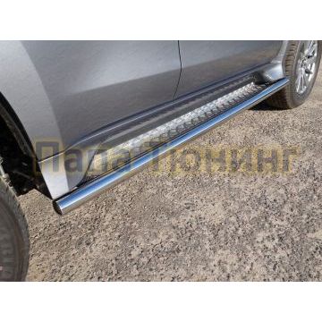 Пороги с площадкой алюминиевый лист 60 мм ТСС для Mitsubishi Pajero Sport 2016-2021 Пороги с площадкой алюминиевый лист 60 мм ТСС для Mitsubishi Pajero Sport 2016-2021