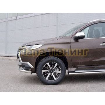 Защита переднего бампера d57 РусСталь для Mitsubishi Pajero Sport 2016-2021
