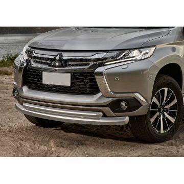 Защита передняя двойная 76-57 мм Rival для Mitsubishi Pajero Sport 2016-2021