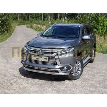 Защита переднего бампера 76 мм ТСС для Mitsubishi Pajero Sport 2016-2021 Защита переднего бампера 76 мм ТСС для Mitsubishi Pajero Sport 2016-2021
