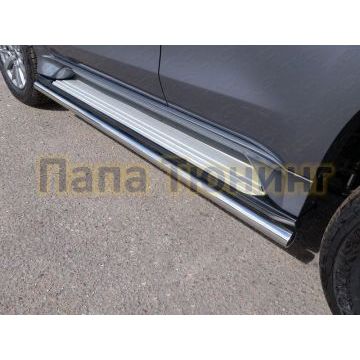 Защита штатных порогов 60 мм ТСС для Mitsubishi Pajero Sport 2016-2021 Защита штатных порогов 60 мм ТСС для Mitsubishi Pajero Sport 2016-2021