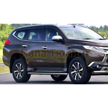 Защита штатных порогов 50 мм ALFeco для Mitsubishi Pajero Sport 2016-2021
