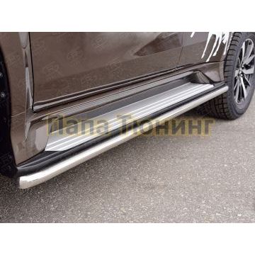 Защита штатных порогов d42 РусСталь для Mitsubishi Pajero Sport 2016-2021