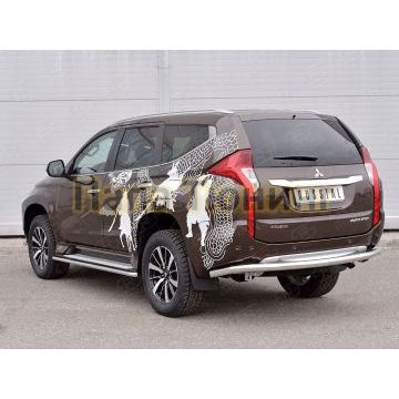 Защита заднего бампера d57 РусСталь для Mitsubishi Pajero Sport 2016-2021