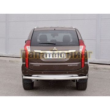 Защита заднего бампера d57 РусСталь для Mitsubishi Pajero Sport 2016-2021