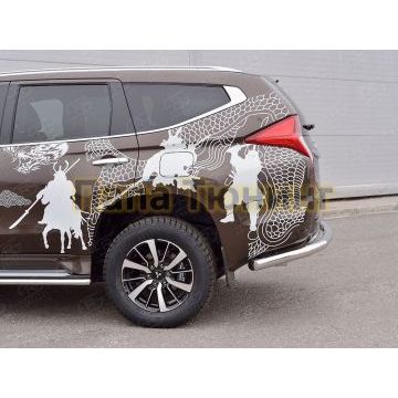 Защита заднего бампера d76 РусСталь для Mitsubishi Pajero Sport 2016-2021